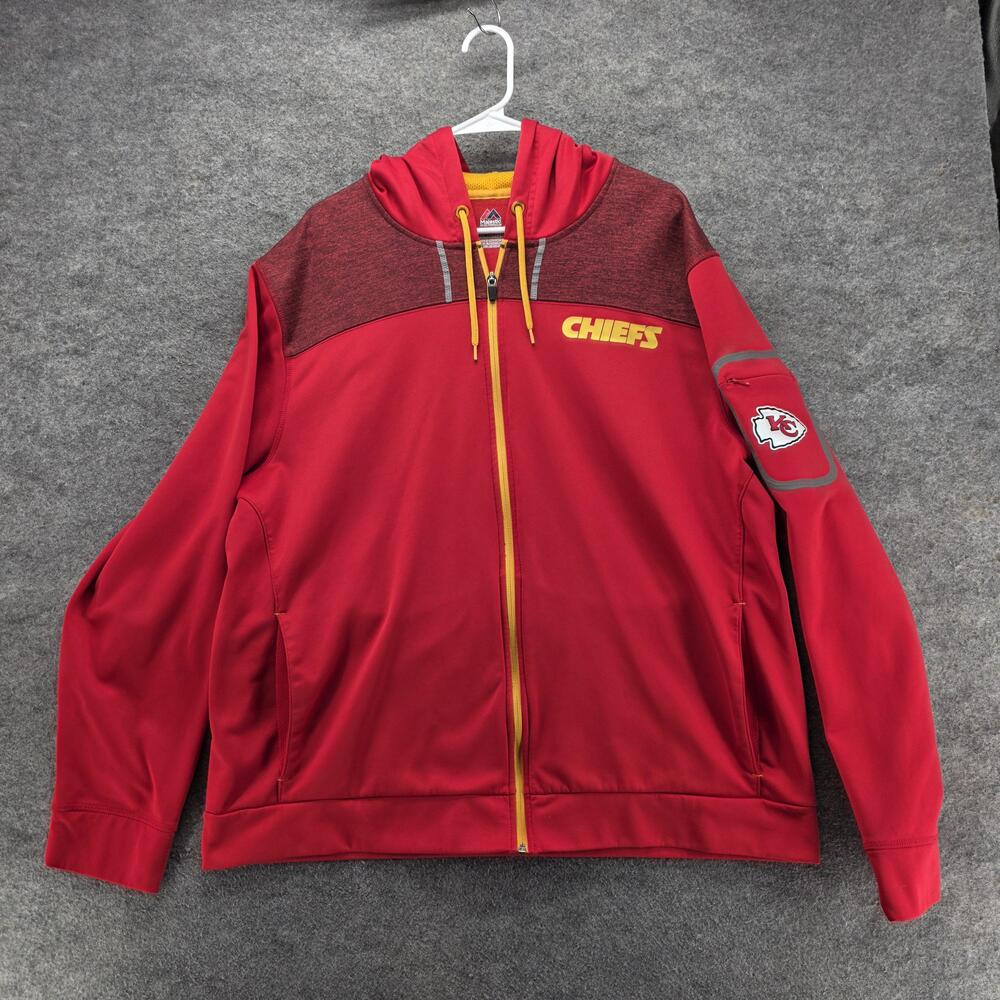 Kansas City Chiefs Jacket Mens 2XL Red NFL Football Majestic ThermaBase
